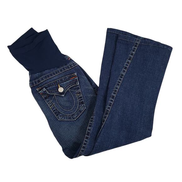 True Religion Pea in the Pod Maternity Joey Jeans Flare Leg Twisted Seam 32 - Picture 6 of 12